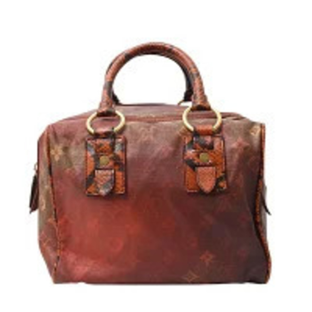 Louis Vuitton Man Joke Handbag Red Monogram Brown Crazy